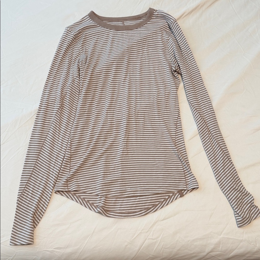 Women’s Lululemon Hold Tight Striped Long Sleeve Top Size 4
